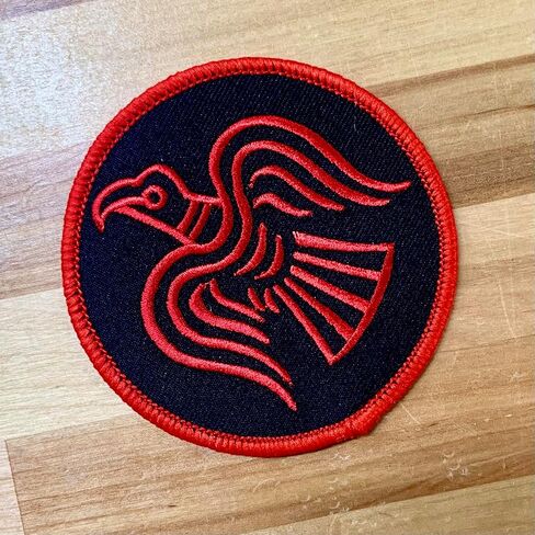 Odin's Raven Red Embroidered Patch Viking Iron-on Norway Flag Banner in Saudi Arabia