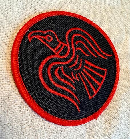 Odin's Raven Red Embroidered Patch Viking Iron-on Norway Flag Banner in Saudi Arabia