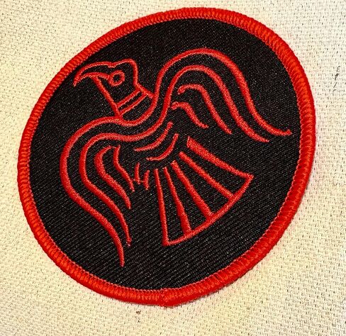 Odin's Raven Red Embroidered Patch Viking Iron-on Norway Flag Banner in Saudi Arabia