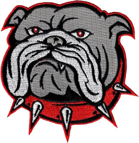 Bulldog Patch Embroidered Iron-On Dog Applique English Canine Souvenir in Saudi Arabia