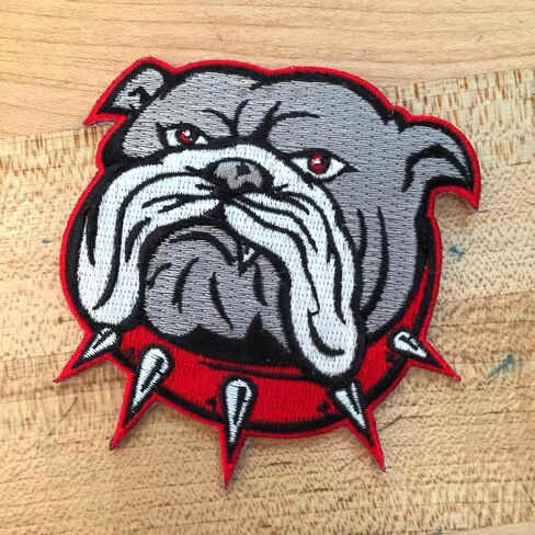 Bulldog Patch Embroidered Iron-On Dog Applique English Canine Souvenir in Saudi Arabia