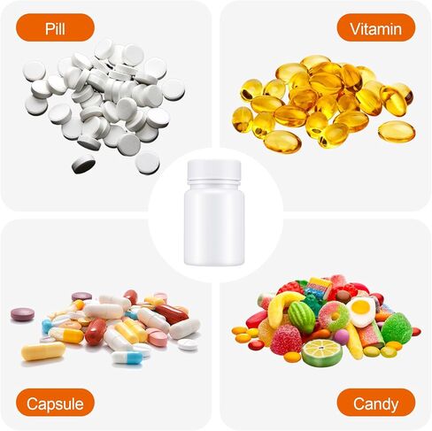 6Pcs Pill Bottle White 50ml Empty Clear Plastic Pill Bottles Medicine Bottles with Screw Caps Empty Reagent Bottle Containers for Pills, Vitamins, Liquid Solid in Saudi Arabia