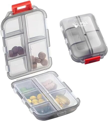 Pill Organizer Travel Pill Organizer with 10 Compartments, Teal Small Pill Organizer, Portable Double Lock Pill Holder in Saudi Arabia