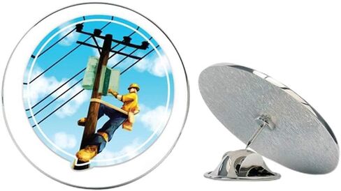 كهربائي Lineman معدن 0.75 بوصة طية صدر السترة قبعة دبوس ربط دبوس خلفي in Kuwait