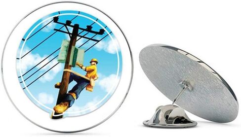 كهربائي Lineman معدن 0.75 بوصة طية صدر السترة قبعة دبوس ربط دبوس خلفي in Kuwait