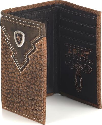 ARIAT Trifold Overlay Shield Wallet, Brown Rowdy in Saudi Arabia