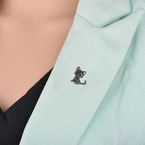 Cute Cat Brooch Pin For Women Vintage Animal Rhinestone Broochs Lapel Pins Scarf Dress Collar Brooch Cat Decorative Gifts in Saudi Arabia