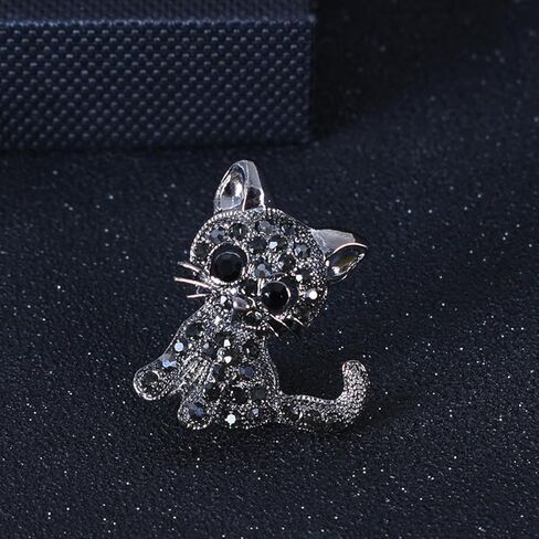 Cute Cat Brooch Pin For Women Vintage Animal Rhinestone Broochs Lapel Pins Scarf Dress Collar Brooch Cat Decorative Gifts in Saudi Arabia