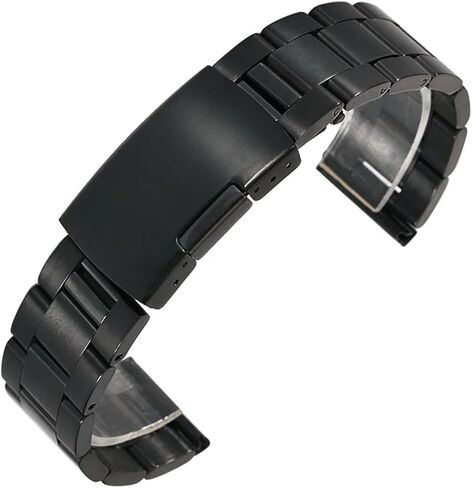 Stainless Steel Strap 18mm-30mm Folding Buckle Watch Band Unisex Compatible With Traditional Or Smart Watches in Saudi Arabia