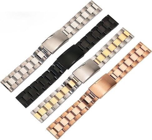 Stainless Steel Strap 18mm-30mm Folding Buckle Watch Band Unisex Compatible With Traditional Or Smart Watches in Saudi Arabia