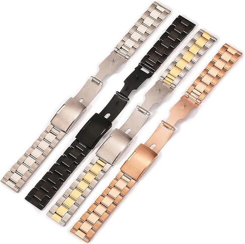 Stainless Steel Strap 18mm-30mm Folding Buckle Watch Band Unisex Compatible With Traditional Or Smart Watches in Saudi Arabia