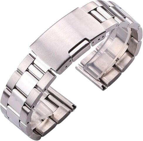 Stainless Steel Strap 18mm-30mm Folding Buckle Watch Band Unisex Compatible With Traditional Or Smart Watches in Saudi Arabia