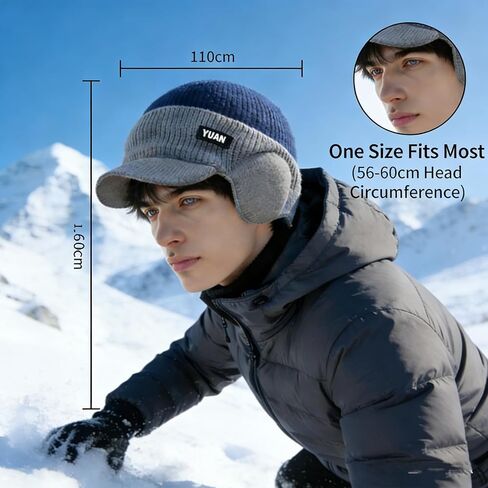 Windproof Thermal Cap with Visor, Ultimate Winter Cold Caps Hat Mens, Cap with Ear Flaps for All-Day Wear in Saudi Arabia