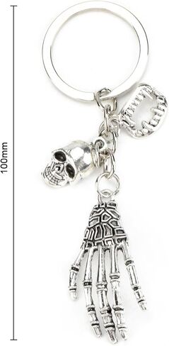 Horror Keychain,Skeleton Keychain with Coffee Cup Charm,I Ran on Coffee and Horror Movies,Gothic Gift for Women Men in Saudi Arabia