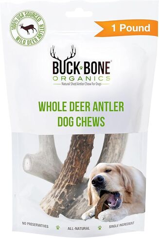 Buck Bone Organics Deer Antler Dog Bones, Premium Grade A - Natural Dog Treat, Made in Montana (Medium) in Saudi Arabia