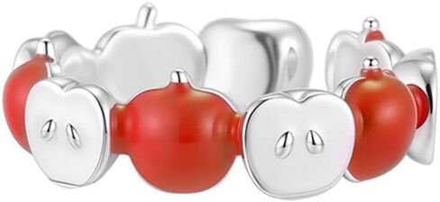 Kokoma Cute Red Apple Ring for Women Sweet Fruit Enamel Open Statement Ring Bands Stacking Adjustable Finger Band Dainty Jewelry in Saudi Arabia
