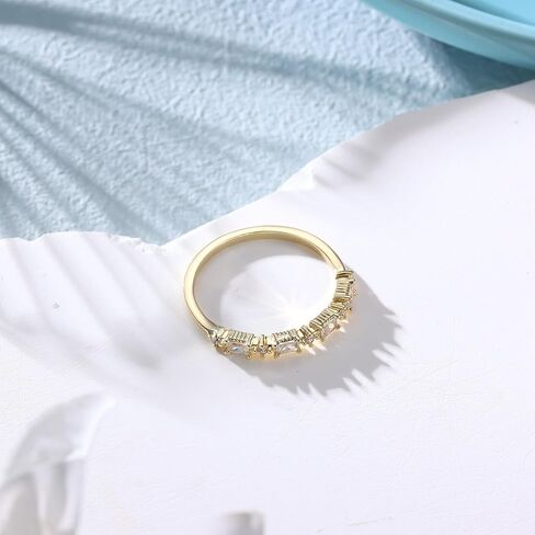 14K Gold Rings for Women Cluster Engagement Ring Womens Wedding Bands Stackable AAA+ Cubic Zirconia Comfort Fit in Saudi Arabia