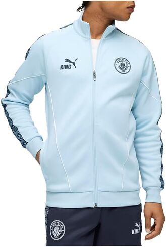 PUMA Mens Manchester City King Anthem Jacket Athletic Outerwear Casual - Blue in Saudi Arabia