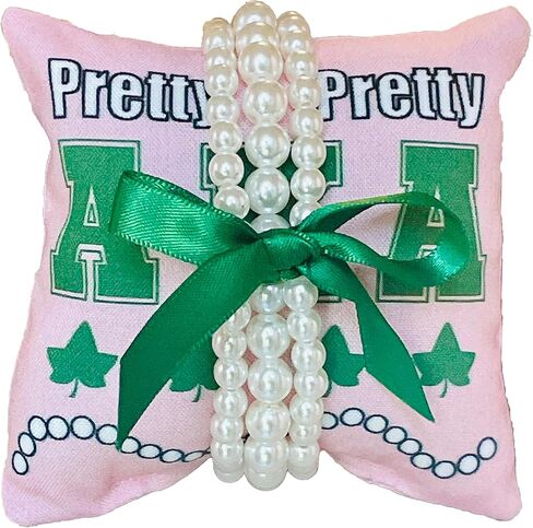 AKA Sorority Bracelets on Personalized 4in. sq Jewelry Pillow (Rhinestone w/Personalization) in Saudi Arabia