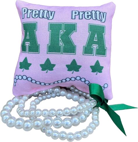 AKA Sorority Bracelets on Personalized 4in. sq Jewelry Pillow (Rhinestone w/Personalization) in Saudi Arabia