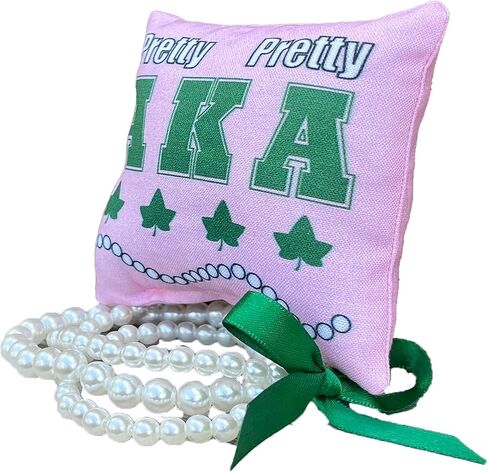 AKA Sorority Bracelets on Personalized 4in. sq Jewelry Pillow (Rhinestone w/Personalization) in Saudi Arabia