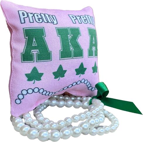AKA Sorority Bracelets on Personalized 4in. sq Jewelry Pillow (Rhinestone w/Personalization) in Saudi Arabia