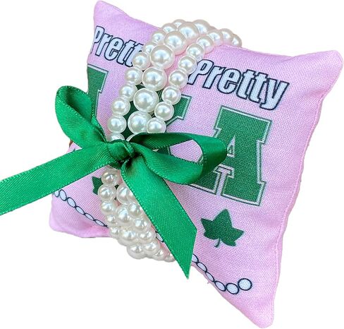 AKA Sorority Bracelets on Personalized 4in. sq Jewelry Pillow (Rhinestone w/Personalization) in Saudi Arabia