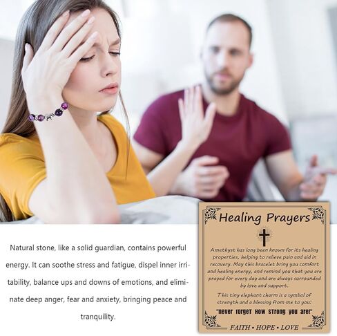 Get Well Gifts for Women - Healing Prayers Bracelets Positive Strength Bracelet Inspirational After Surgery Self Care Gift Sympathy Feel Better Gift for Her Sister Friend Breast Cancer Survivor in Saudi Arabia