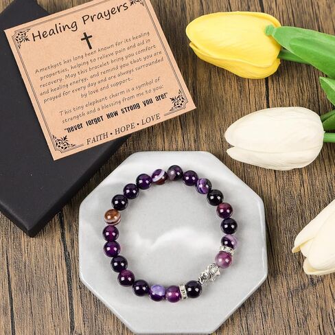 Get Well Gifts for Women - Healing Prayers Bracelets Positive Strength Bracelet Inspirational After Surgery Self Care Gift Sympathy Feel Better Gift for Her Sister Friend Breast Cancer Survivor in Saudi Arabia