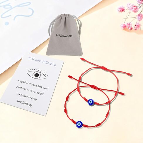 7 Knot Evil Eye Bracelets for Women, Adjustable Lucky Red String Protection Gifts Bracelet Set for Women Men in Saudi Arabia