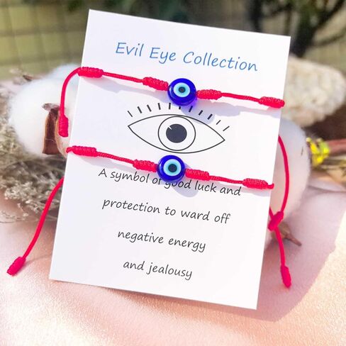 7 Knot Evil Eye Bracelets for Women, Adjustable Lucky Red String Protection Gifts Bracelet Set for Women Men in Saudi Arabia