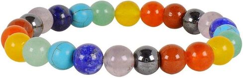 EDIMIRA Semi Precious Gemstones Bracelet Reiki Chakra Round Beads Crystal Stretchable Bracelet for Healing Yoga Meditation in Saudi Arabia
