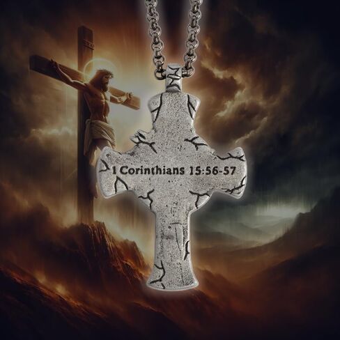 قلادة الصليب INRI للرجال من Hero Company - قلادة مسيحية من الفولاذ المقاوم للصدأ - تساعد على إقران المحاربين القدامى مع كلب الخدمة أو كلب المأوى in Kuwait