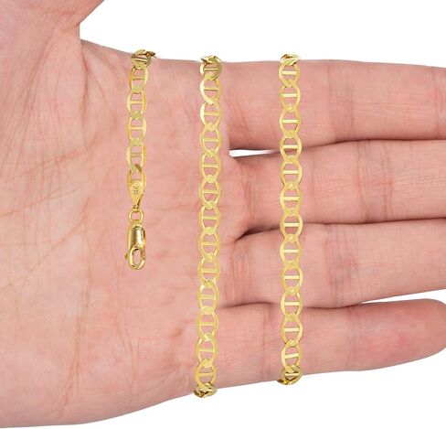 Nuragold 14k Real Yellow Gold Solid Mariner 4mm Chain Anchor Link Necklace (16"-24") Italian Jewelry for Men in Saudi Arabia