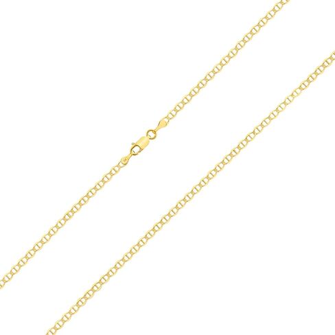 Nuragold 14k Real Yellow Gold Solid Mariner 4mm Chain Anchor Link Necklace (16"-24") Italian Jewelry for Men in Saudi Arabia