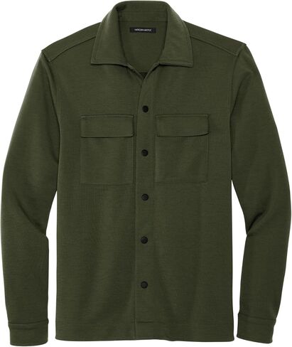 Unisex Double-Knit Snap Front Jacket | Button Up Shacket for Men & Women, Collared Overshirt for Casual Wear in Saudi Arabia