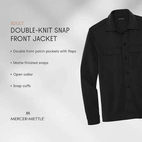 Unisex Double-Knit Snap Front Jacket | Button Up Shacket for Men & Women, Collared Overshirt for Casual Wear in Saudi Arabia