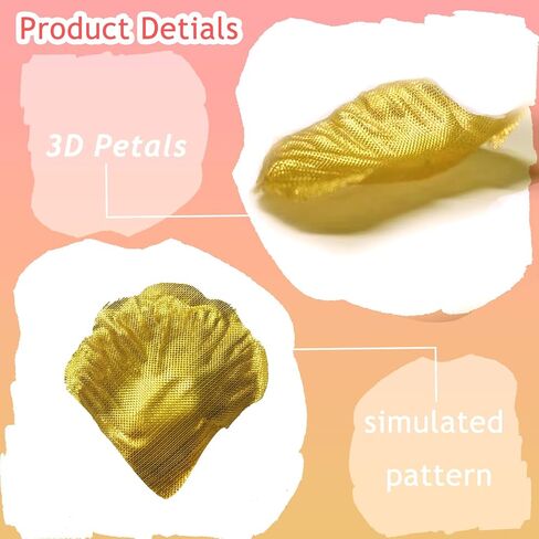 Grever 1000 Pieces Artificial Gold Silk Rose Petals Faux Flowers for Wedding Valentines Proposal Anniversary New Year and Romantic Party Decoration (Gold) in Saudi Arabia