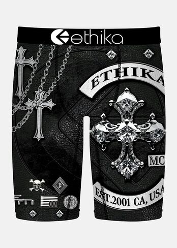 ملابس داخلية بوكسر للرجال من Ethika، طول الركبة، ملابس داخلية قابلة للتمدد في 4 اتجاهات مع مطبوعات جرافيك - ممزقة in Saudi Arabia
