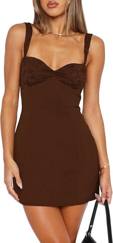 Women's Summer Mini Dresses Sexy Lace Straps Sweetheart Neckline Backless Cocktail Party Bodycon Dress in Saudi Arabia