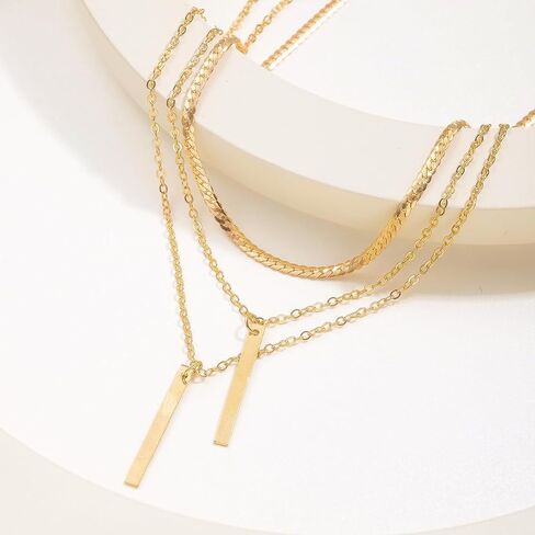 Layered Necklaces for Women Dainty 14k Gold/Sterling Silver Choker Necklace Simple Gold Plated CZ Jewelry Necklaces for Women Trendy Gifts in Saudi Arabia