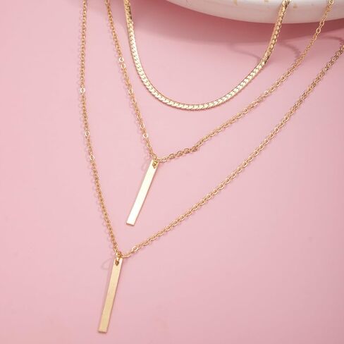 Layered Necklaces for Women Dainty 14k Gold/Sterling Silver Choker Necklace Simple Gold Plated CZ Jewelry Necklaces for Women Trendy Gifts in Saudi Arabia