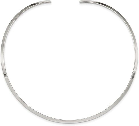 IceCarats 925 Sterling Silver 3.5mm Hammered Neck Collar Neckwire Chain Cuff Choker Necklace in Saudi Arabia