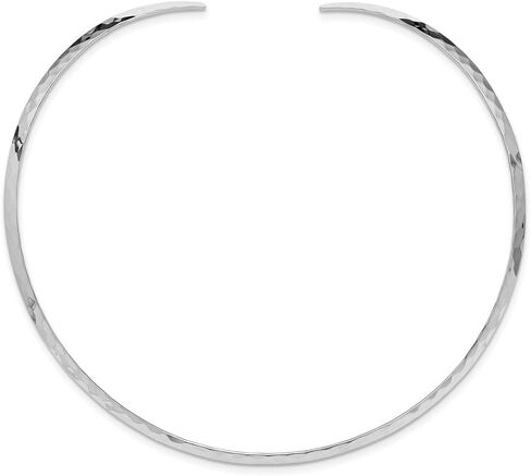 IceCarats 925 Sterling Silver 3.5mm Hammered Neck Collar Neckwire Chain Cuff Choker Necklace in Saudi Arabia