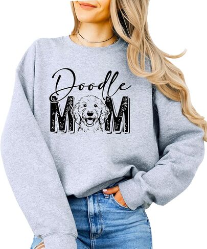 سويت شيرت Olive Loves Apple Doodle Mom للنساء، سترة عصرية لطيفة لمالك Goldendoodle in Saudi Arabia
