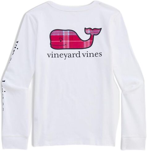 تي شيرت Vineyard Vines للفتيات ذو أكمام طويلة وجيب للحفلات منقوش على شكل حوت للفتيات in Saudi Arabia
