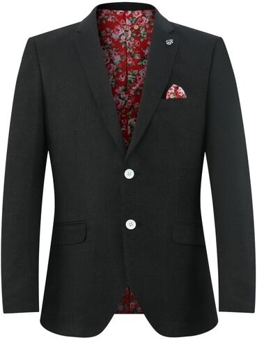 Elie Balleh Men's Solid Blazer and Sports Coat, Premium Stylish & Comfortable with Natural Stretch, Baby Blue X-Large in Saudi Arabia