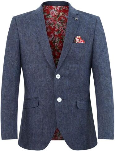 Elie Balleh Men's Solid Blazer and Sports Coat, Premium Stylish & Comfortable with Natural Stretch, Baby Blue X-Large in Saudi Arabia