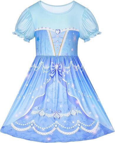Play Tailor Princess Nightgowns Dresses for Girls Princess Pajamas Sleepwear with Puff Sleeve for Toddler Kids Girl in Kuwait