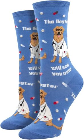 Socksmith The Dogtor Is in Blue 10-13 (Men's Shoe Size 7-12.5) in Kuwait